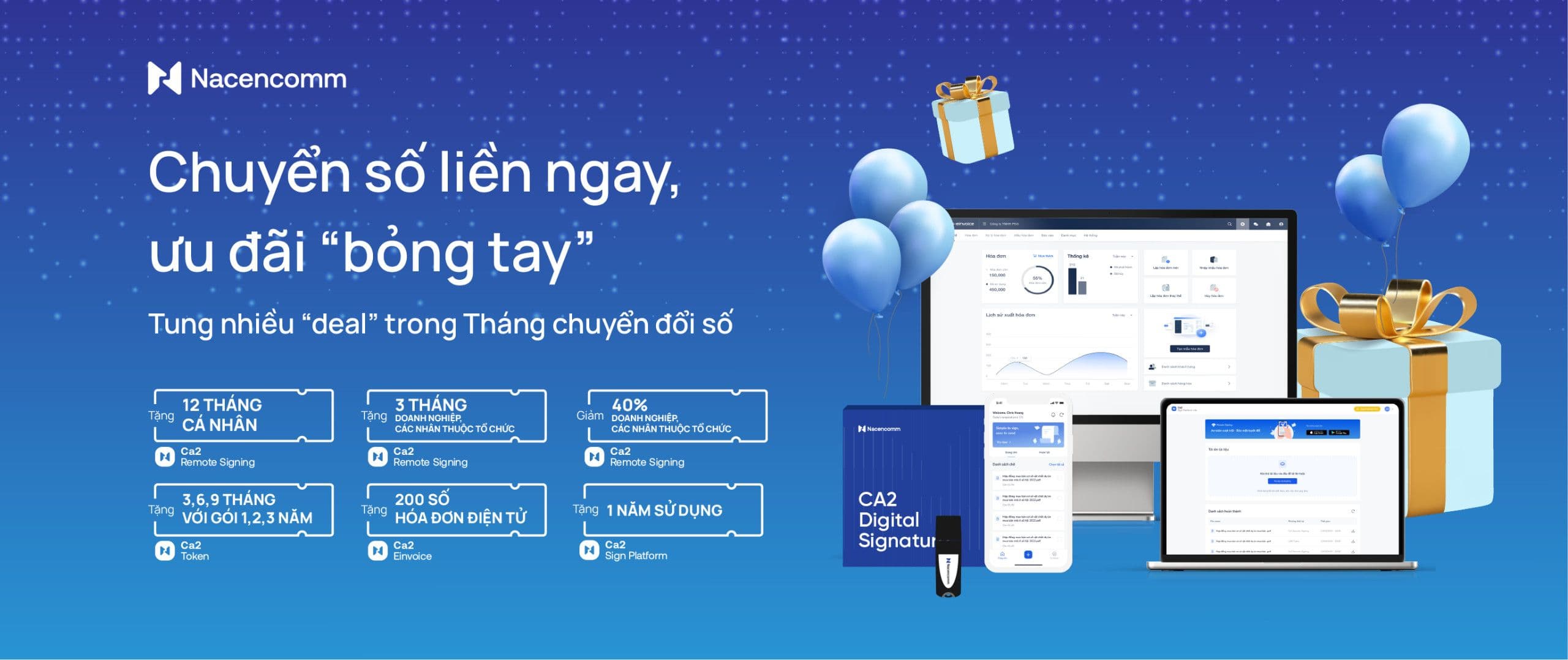 Nacencomm phát động tặng nhiều ưu đãi tới khách hàng trong tháng chuyển đổi số